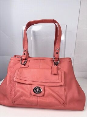 Coach Pink Soft Milled Cowhide Leather Penelope Turn-Lock Tote Bag F1904
